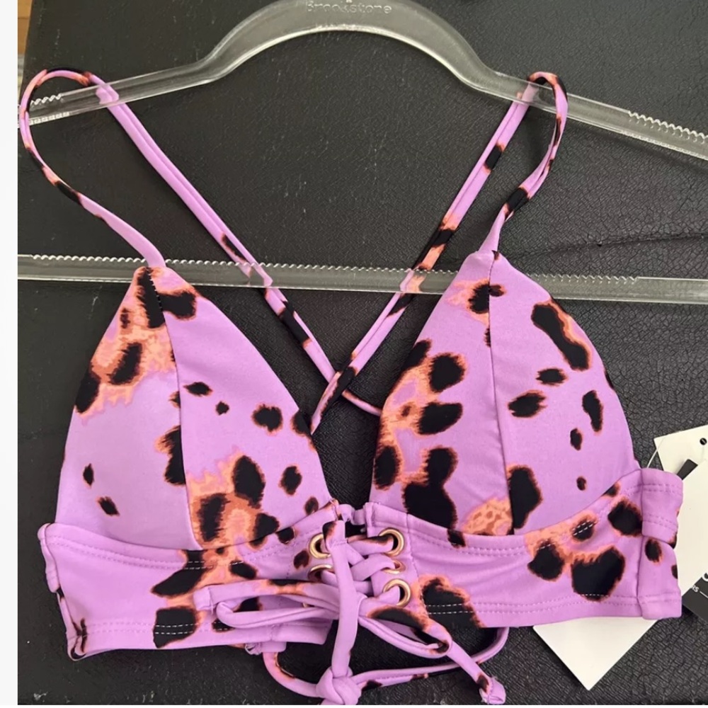 Hula Honey Juniors Animal Print Push Up Tie Midkini True Spot Swimsuit Size XS - Picture 4 of 4